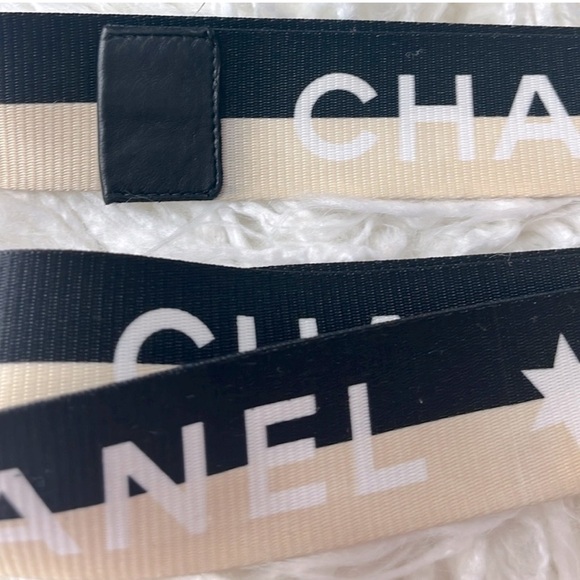 Chanel Belt & Purse Strap Vintage Two Tone Canvas Star Adjustable - Picture 6 of 8